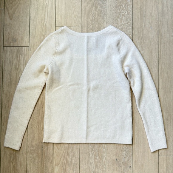 Christian Soriano Extra Fine Merino Wool Square Neck Cream Sweater Size S - Picture 10 of 10